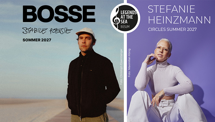 Plakat mit Werbung für Bosse und Stefanie Heinzmann